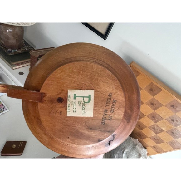 Vintage Handmade in Maine Pine Wooden Candstick Holder - Picture 6 of 7